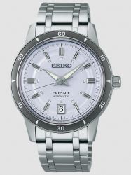 Seiko SRPL73J1 Style 60s in Silvery Violet Frfi karra